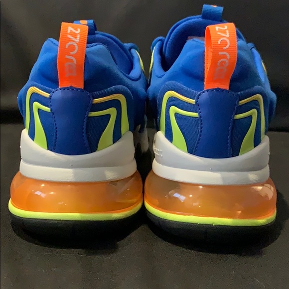 Nike Air Max 270 React ENG Blue/Lime/Orange - Picture 4 of 5